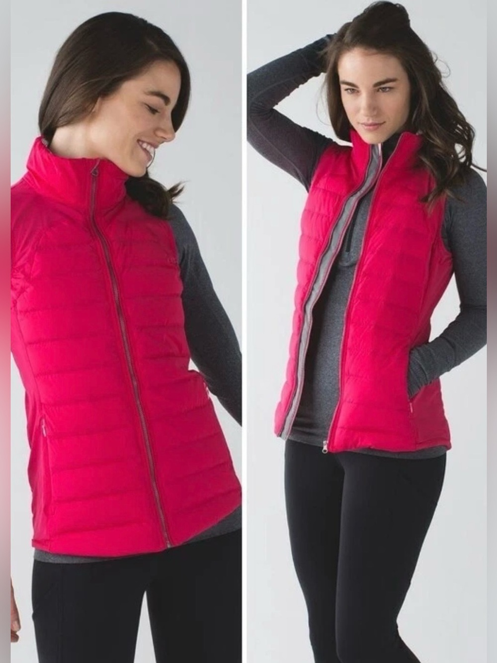 Lululemon Fluffed Up Vest Boom Juice Pink 8 800-Fill Goose Down Outdoor